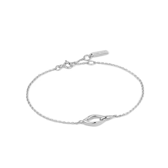Wave Link Bracelet in Silver