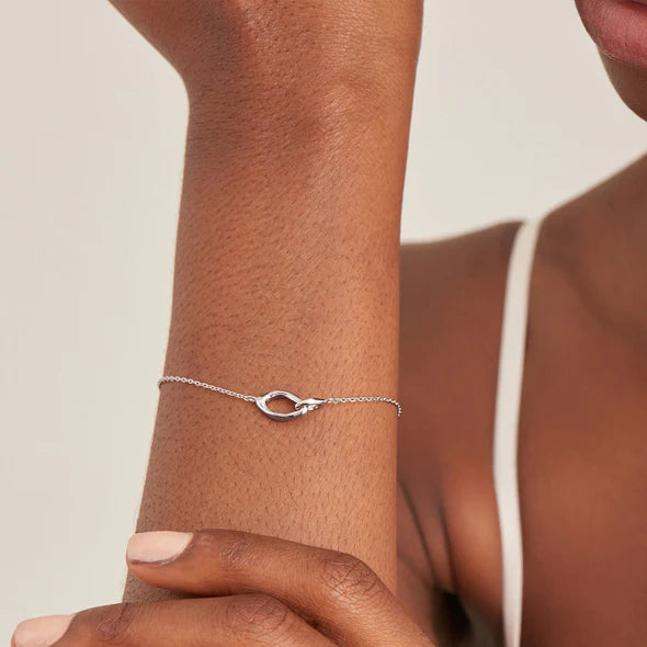 Wave Link Bracelet in Silver