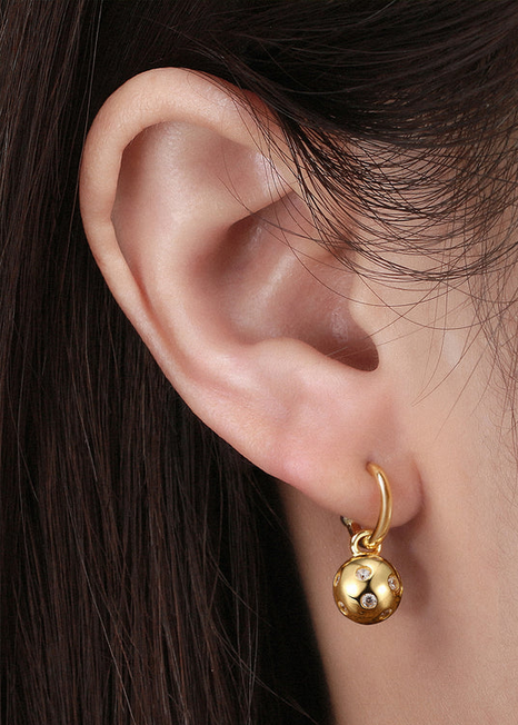 Darling Silver Pickleball  Hoop Huggie Earrings