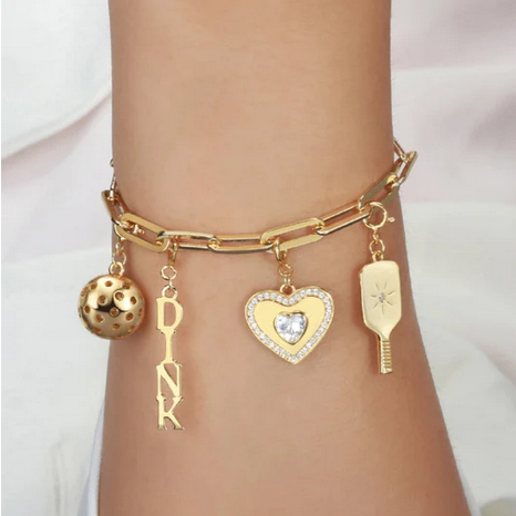 Pickleball Pickle Me Charmed Pickleball Bracelet Gold