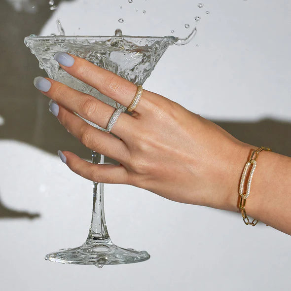 Pavé Link Bracelet in Gold