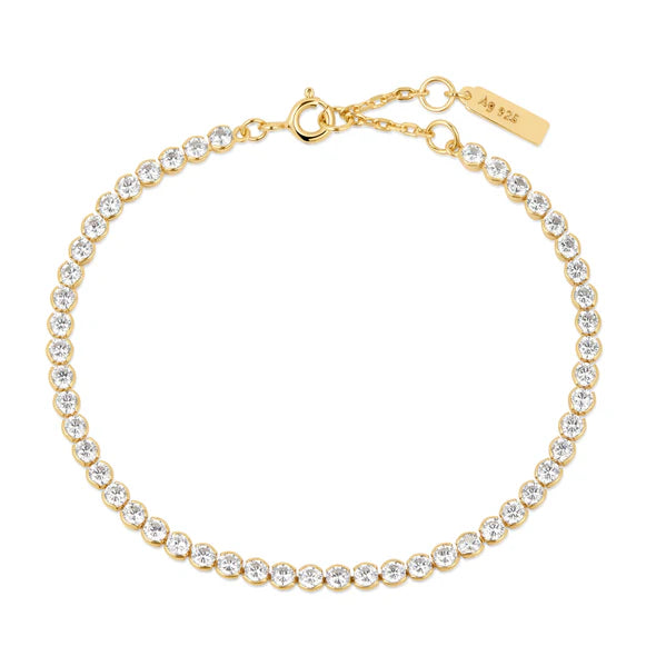 Bezel Set Tennis Bracelet in Gold