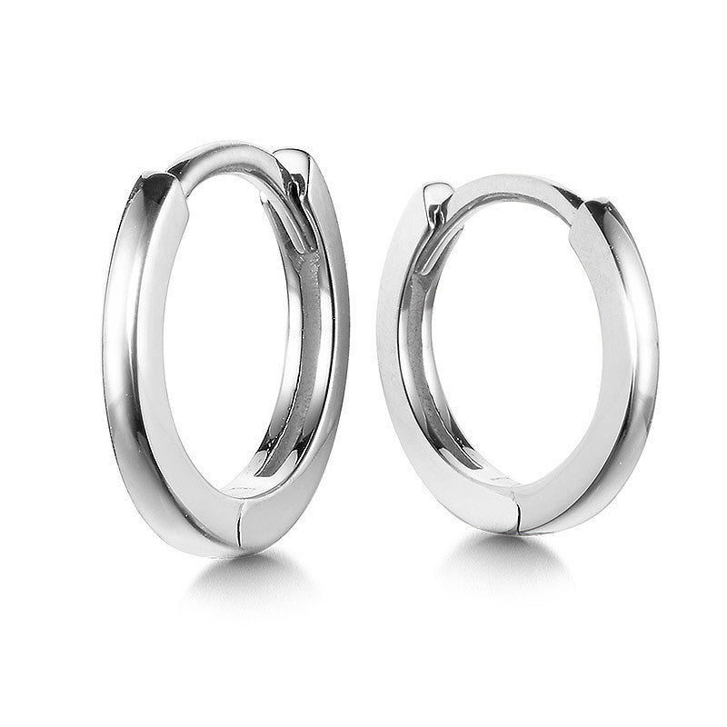 Huggie Hoop Earrings in 14KW