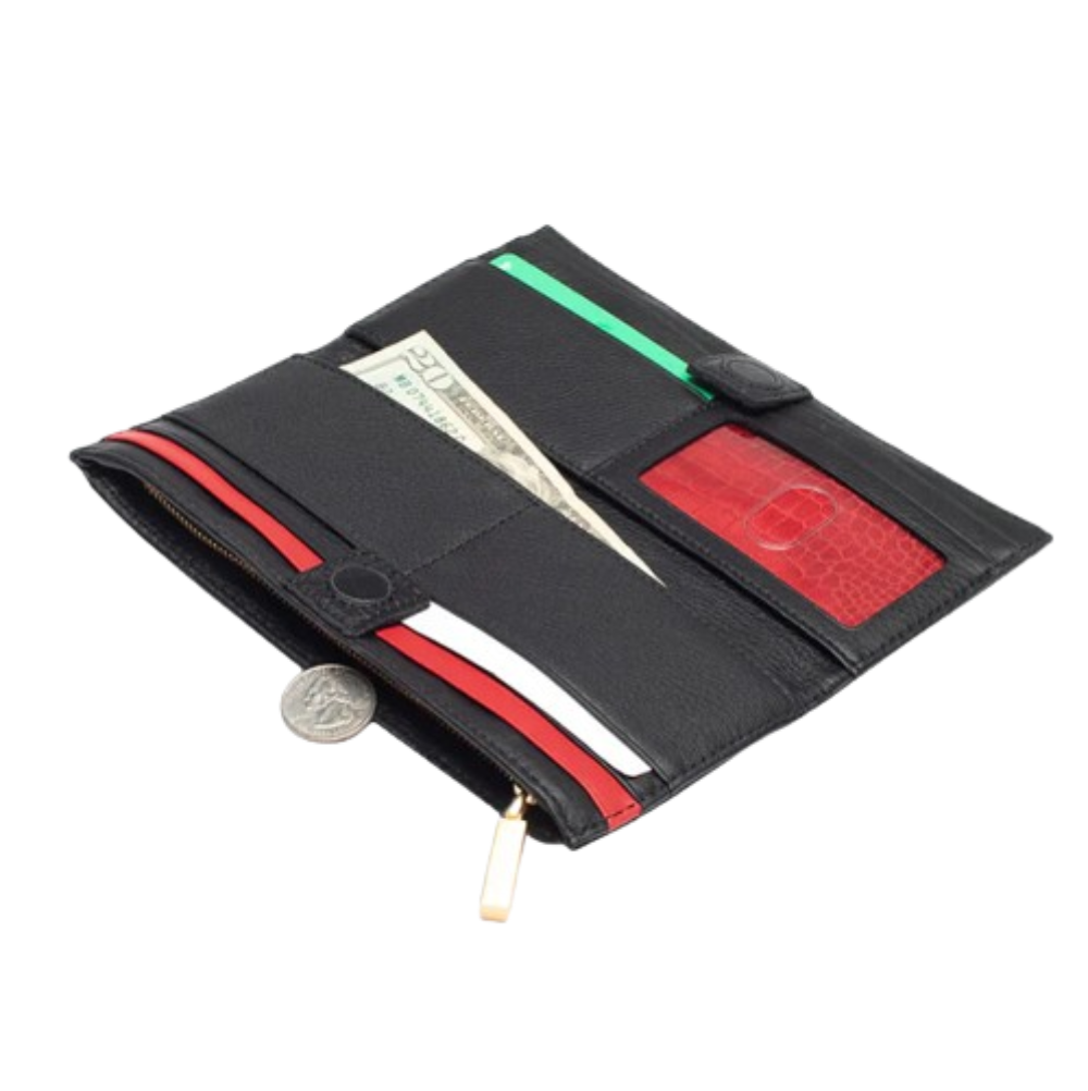 110 NORTH Bifold Wallet in Black/ Gold