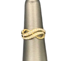 14K Double Infinity Diamond Ring
