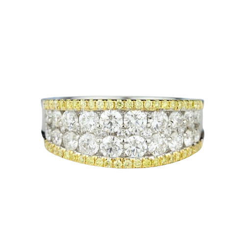 14k White & Yellow Gold Two-Tone Fancy Diamond Band