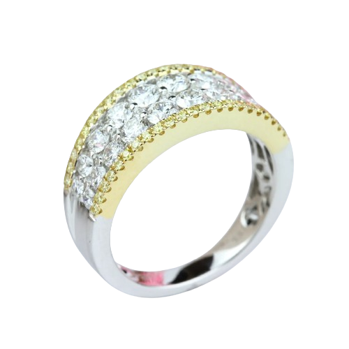 14k White & Yellow Gold Two-Tone Fancy Diamond Band