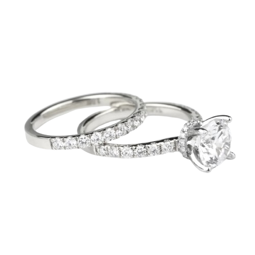 14k White Gold Diamond Band