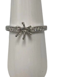 14KW Solitaire & Channel Set Diamond Semi-Set Bridal Ring Set