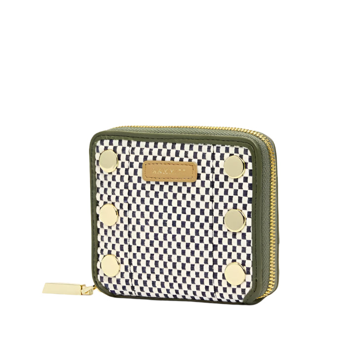 5 NORTH Compact Wallet in Meadow Weave/ Gold