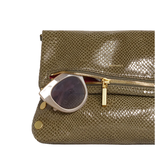 VIP MED Handbag in Bistro Green Snake/ Gold