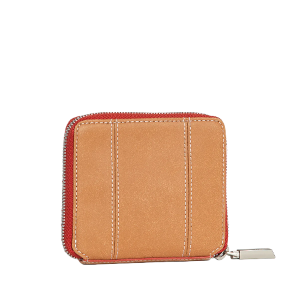 5 NORTH Compact Wallet in Croissant Tan/Silver