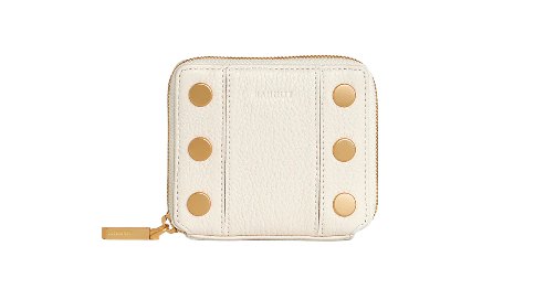 5 NORTH Compact Wallet in Calla Lily White/ Gold