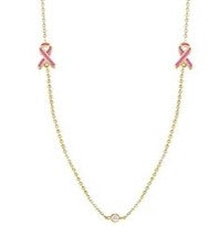 14KY Pink Ribbon Necklace