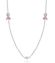 14KY Pink Ribbon Necklace