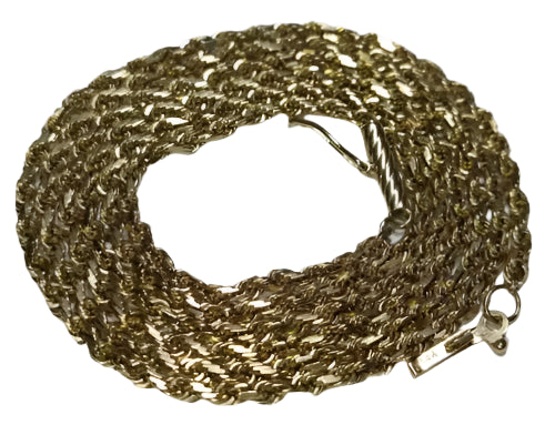 14KY 3MM ROPE CHAIN in various lengths