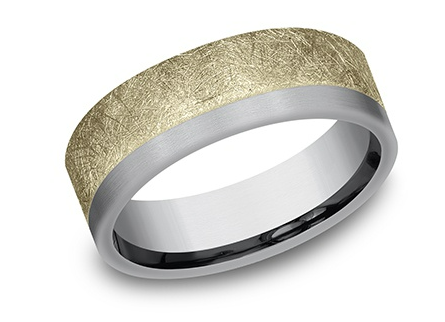 7mm TIDE Band in 14K Gold/Tantalum with Swirl Finish
