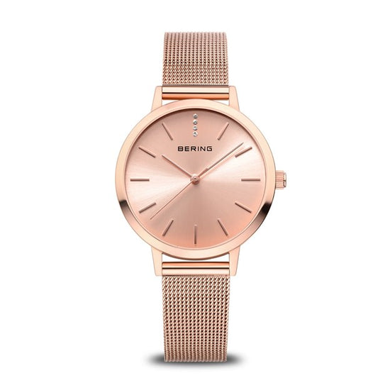 Ladies Classic Polished Rose Gold w/ Rose Gold Dial & Milanese Strap