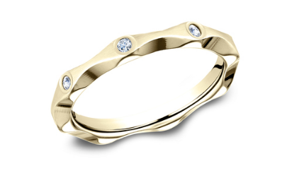 2.5mm SWEETHEART 14K Scalloped Band with Diamonds