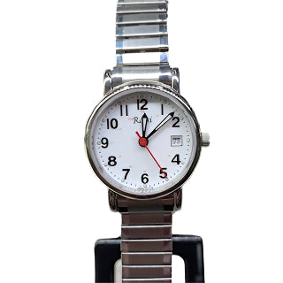 Rossi Ladies Stainless Steel Watch with Luminous Dial & Hands/ Expansion Band