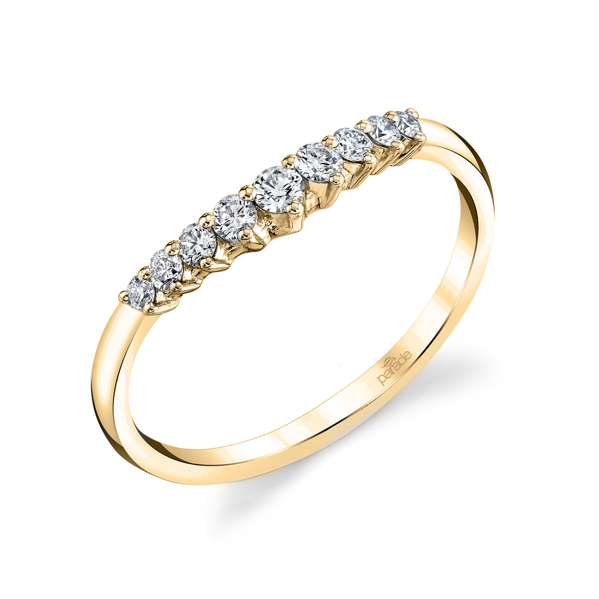 14k Yellow Gold Diamond Contour Band