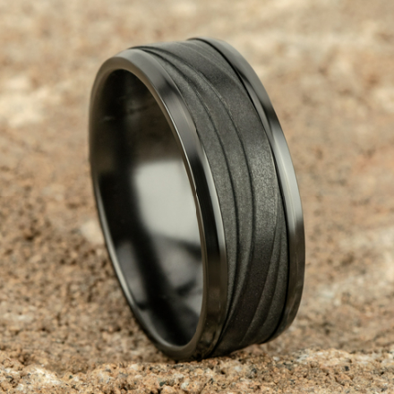 8mm CREST Titanium Band with Triple Wave Pattern