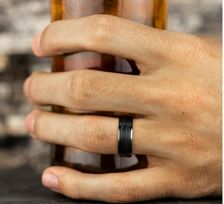8mm CREST Titanium Band with Triple Wave Pattern