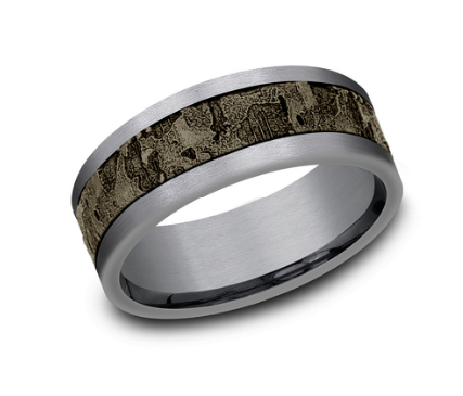 8mm STUD Tantalum Band with Bronze Wall Fracture Center