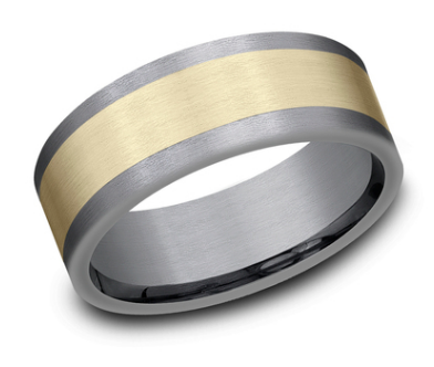 8mm DUKE Band in Tantalum/14K with Satin Center