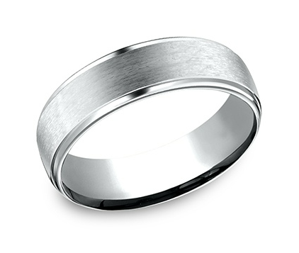 6.5mm 14K Gold Band with Satin Center/Drop Edge