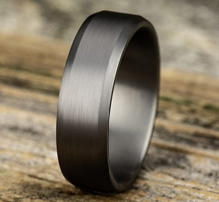 7mm NOBLEMAN Grey Tantalum Band with Beveled Edges