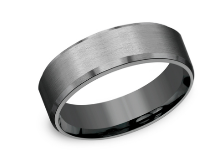 Benchmark 7mm Darkened Tantalum Comfort Fit Wedding Band with Satin Finish