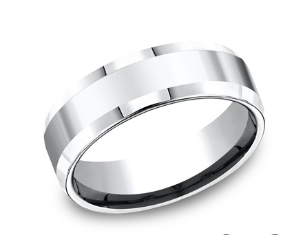 7mm Cobalt Chrome Comfort Fit Wedding Band w/ Beveled Edge