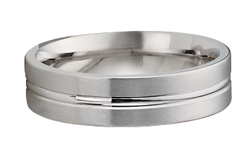 8mm 14KW Band with Center Stripe & Satin Finish