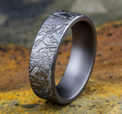 7mm DIABLO Tantalum Band with Meteorite Pattern