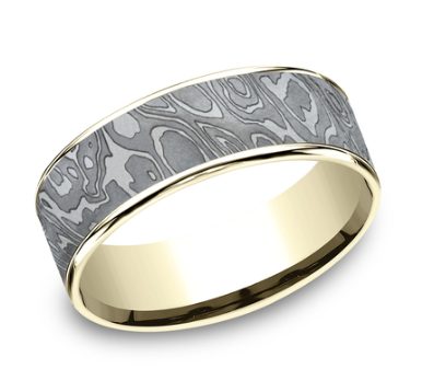7.5mm WILD Band in 14KY/ Tantalum Band