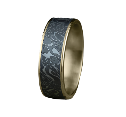 7.5mm WILD Band in 14KY/ Tantalum Band