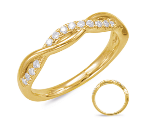 S. KASHI 14k Yellow Gold Criss Cross Diamond Band