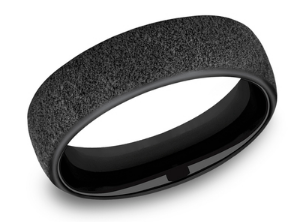 6.5mm MORTAR Band with Concrete Texture in Black Titanium
