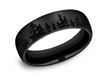 6.5mm ALPINE Titanium Band with Treeline Pattern