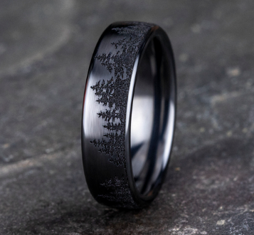 6.5mm ALPINE Titanium Band with Treeline Pattern