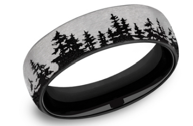 6.5mm ALPINE Titanium Band with Treeline Pattern