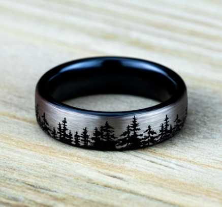 6.5mm ALPINE Titanium Band with Treeline Pattern