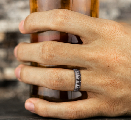 6.5mm ALPINE Titanium Band with Treeline Pattern
