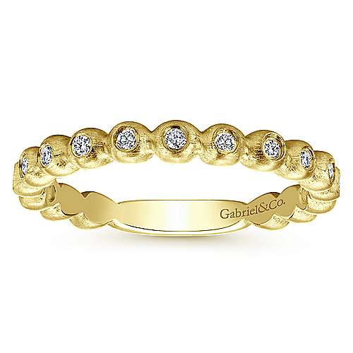 Gabriel & Co Stackable Brushed Metal Diamond Ring