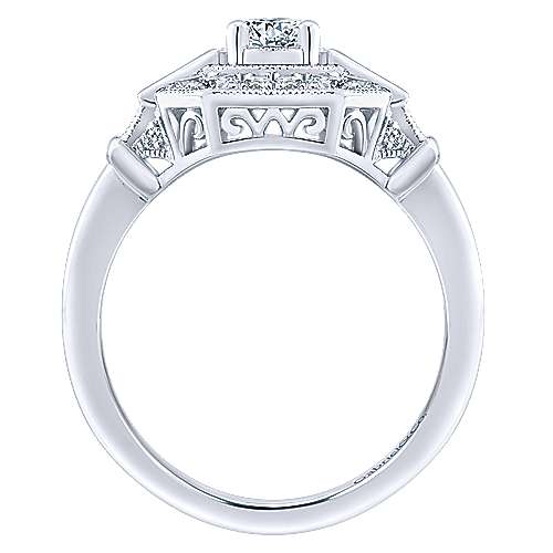 Gabriel & Co Adore Vintage Octagon-Shaped with Round Center Diamond Engagement Ring