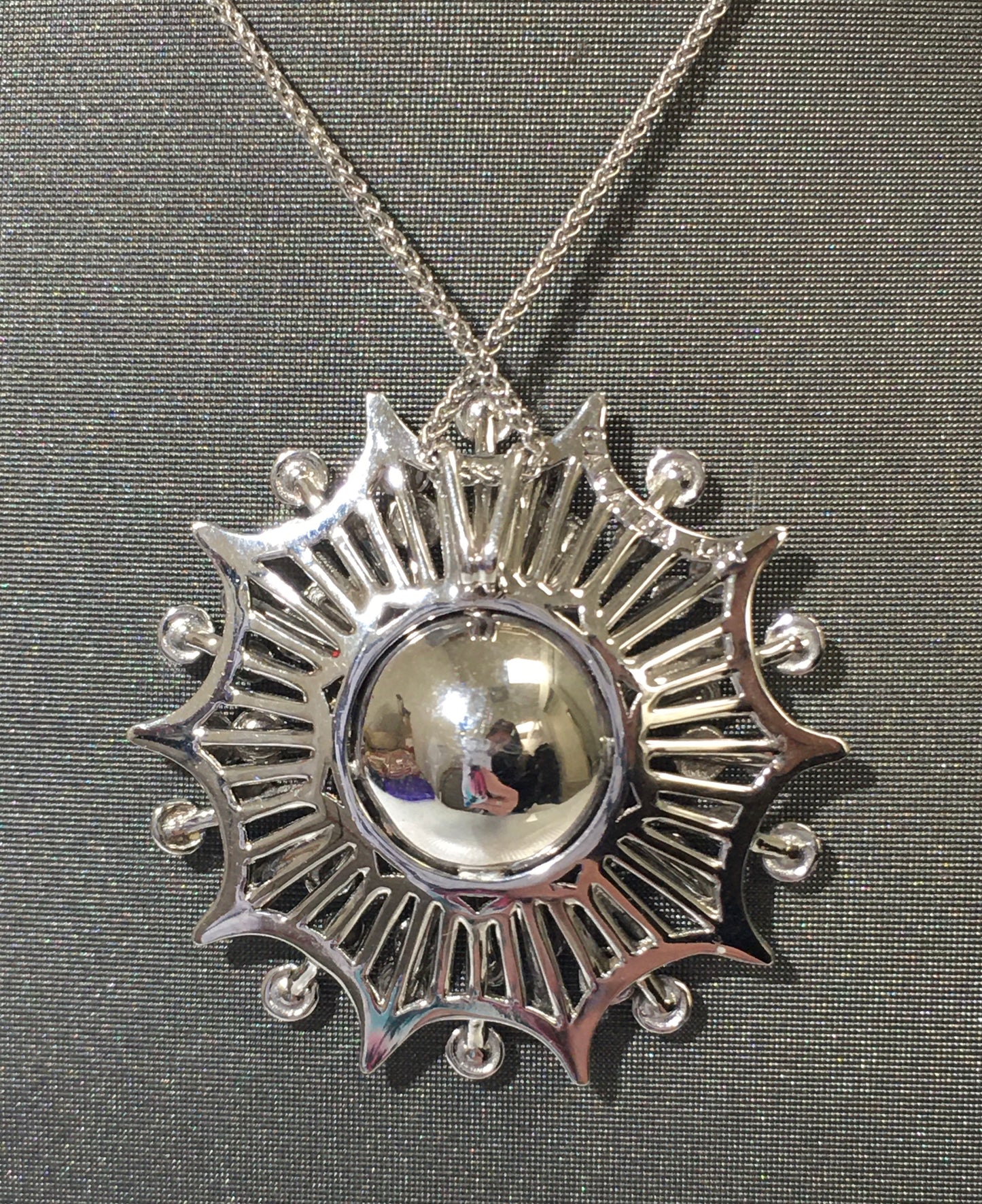 Galatea 14K White Gold w/ Black Opal And Diamond Starburst Pendant