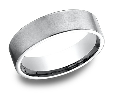 Benchmark 6.5mm 14k Gold Light Comfort Fit Wedding Band with Satin Finish and Flat Profile