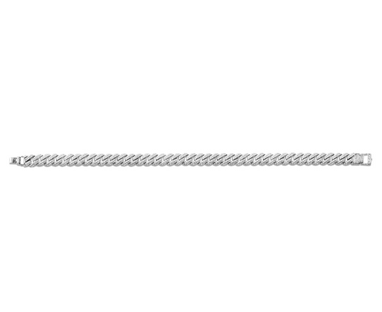 14K White Gold Cuban Link-N-Love Pave-Set Diamond Bracelet (2.00 ct. or 3.00 ct.)