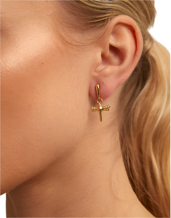 Retired FORTUNE TOPAZ Earrings in White Topaz/Gold